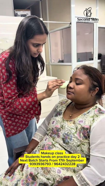 Day two of a makeup class at the Punjagutta studio