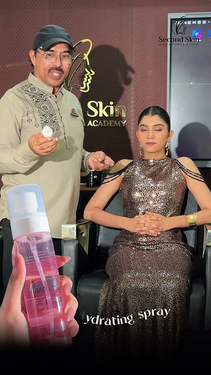 Demonstration of how to correct a dry patch before makeup